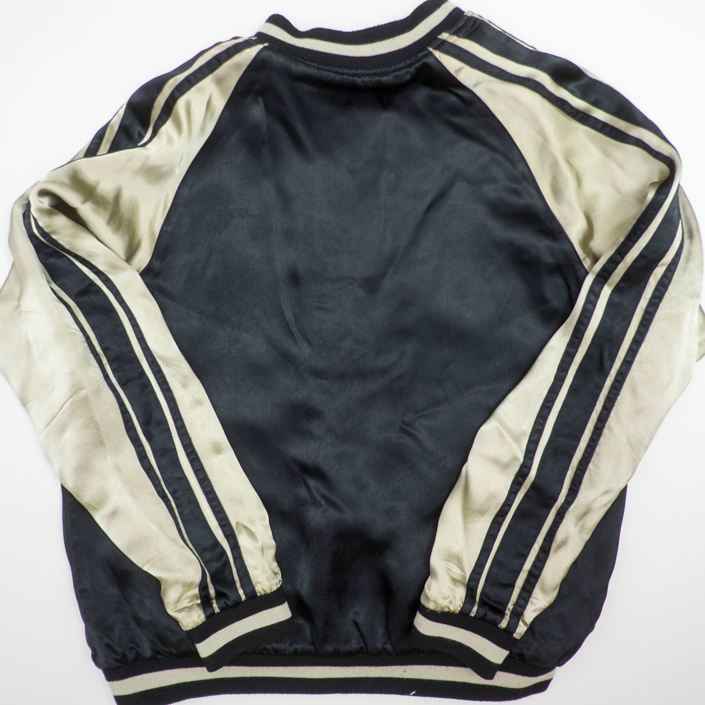Koto Koto KTJK-023 Nishikigoi Koi Sakura Reversible Sukajan Jacket Black Silver Japanese Rayon Bomber