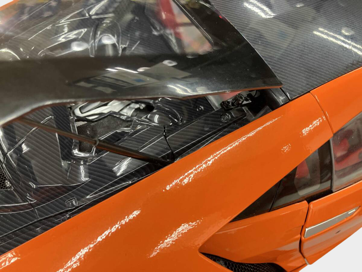 DeAgostini Honda NSX Completed Build Display Model Orange Black Roof with Booklet Trunk Door Needs Fix