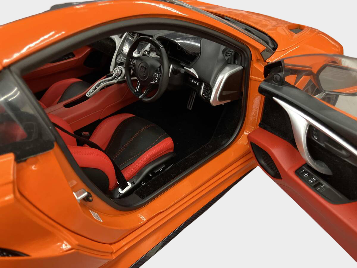 DeAgostini Honda NSX Completed Build Display Model Orange Black Roof with Booklet Trunk Door Needs Fix