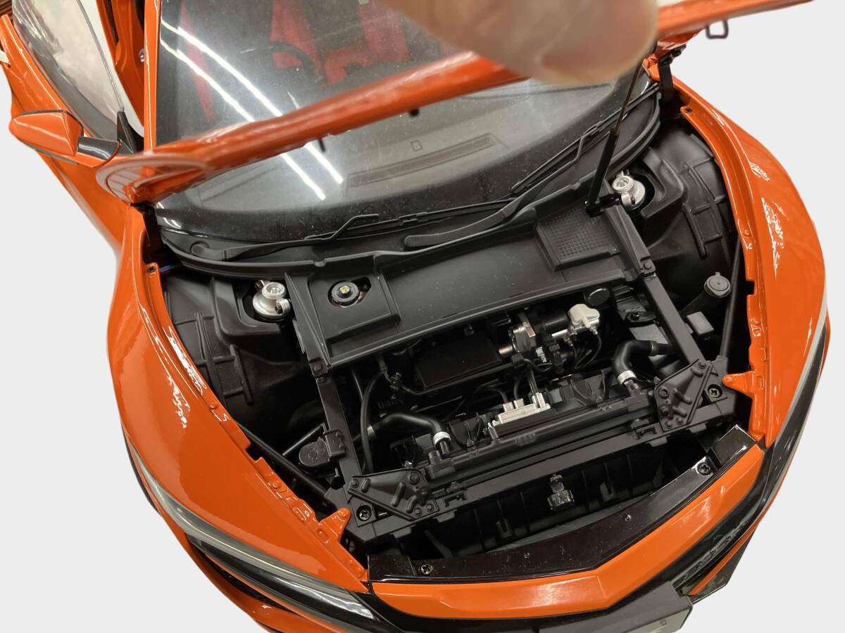 DeAgostini Honda NSX Completed Build Display Model Orange Black Roof with Booklet Trunk Door Needs Fix