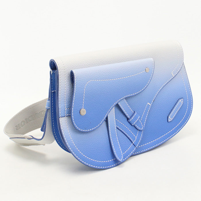 Dior Saddle Body Bag Powder Blue Leather Crossbody Bag
