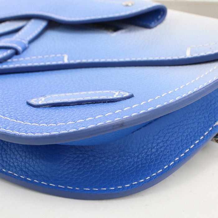 Dior Saddle Body Bag Powder Blue Leather Crossbody Bag