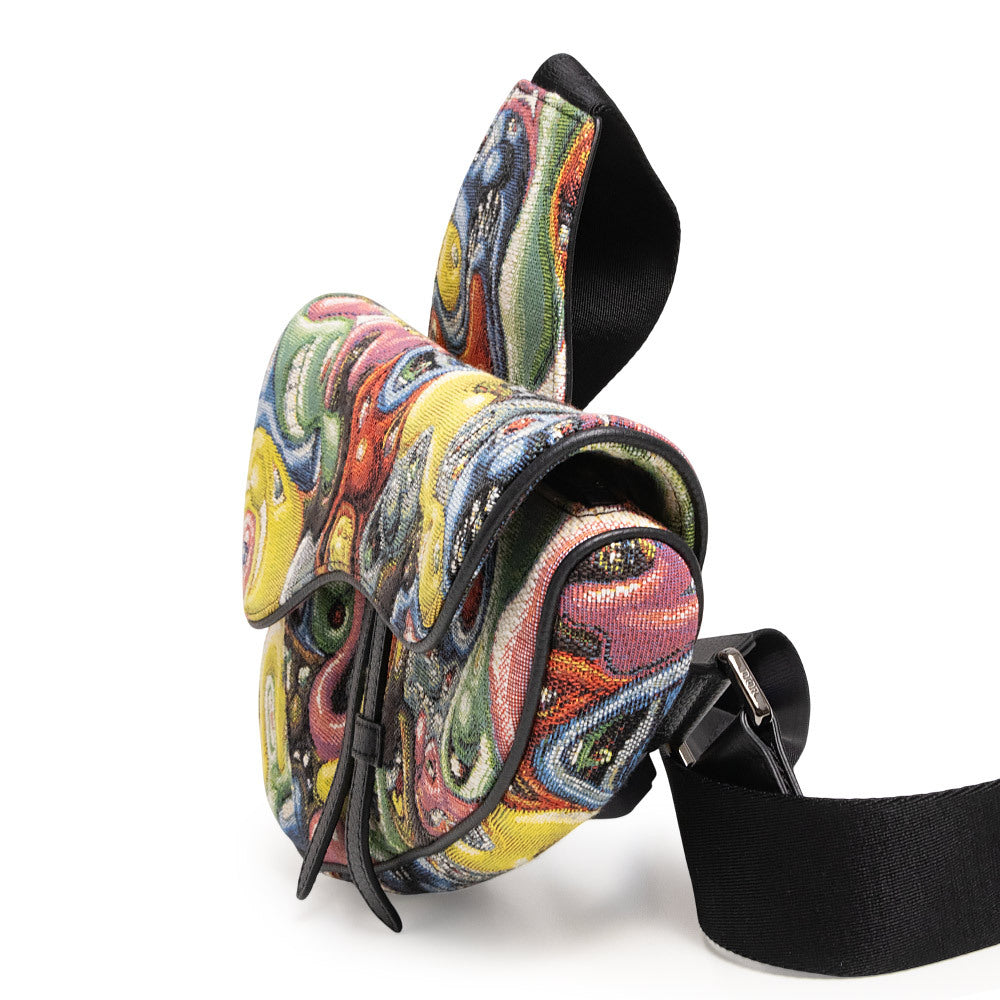 Dior x Kenny Scharf Saddle Bag Multicolor Jacquard Crossbody Bag SS21