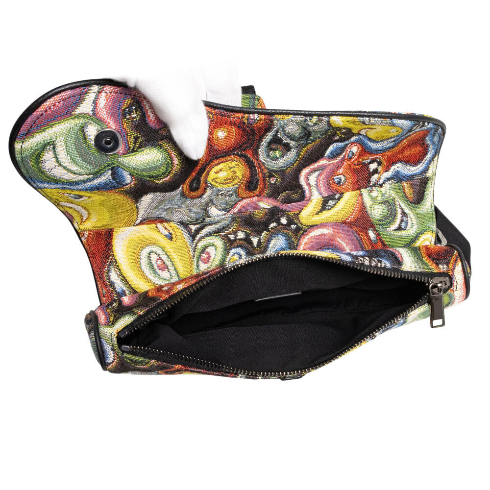 Dior x Kenny Scharf Saddle Bag Multicolor Jacquard Crossbody Bag SS21