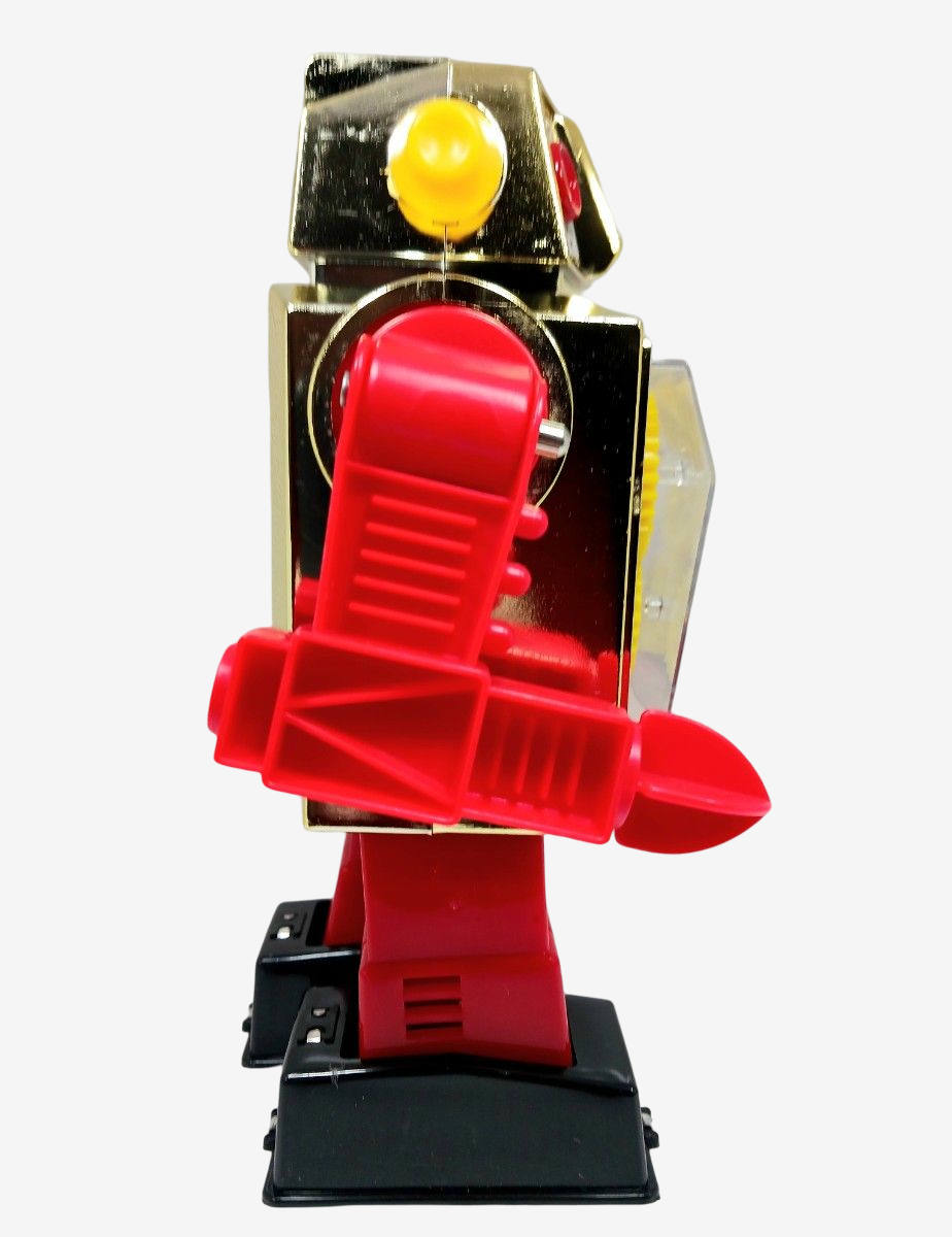 1970 Horikawa Gear Robot with Original Box | Japanese Tin Wind-Up Robot with Moving Gears