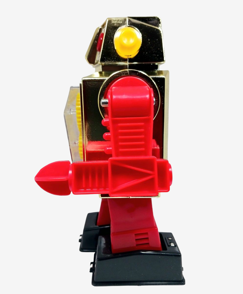 1970 Horikawa Gear Robot with Original Box | Japanese Tin Wind-Up Robot with Moving Gears