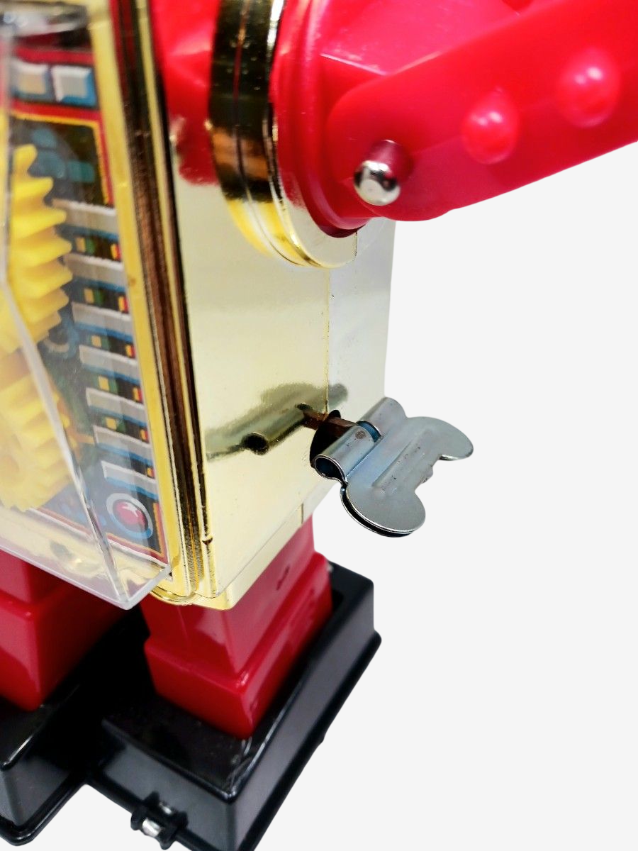 1970 Horikawa Gear Robot with Original Box | Japanese Tin Wind-Up Robot with Moving Gears