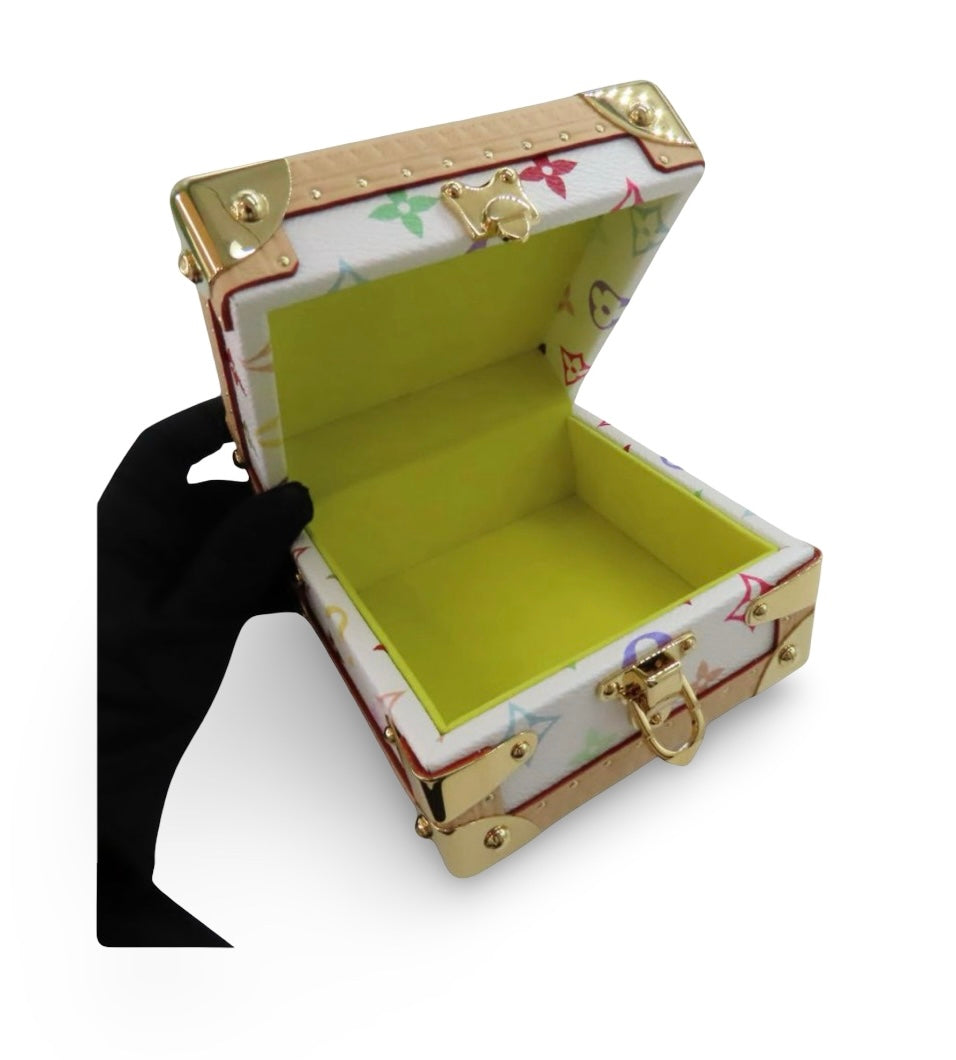 Rare Louis Vuitton × Takashi Murakami Monogram Multicolor “Pyramid Trunk Luggage Set” – M13126