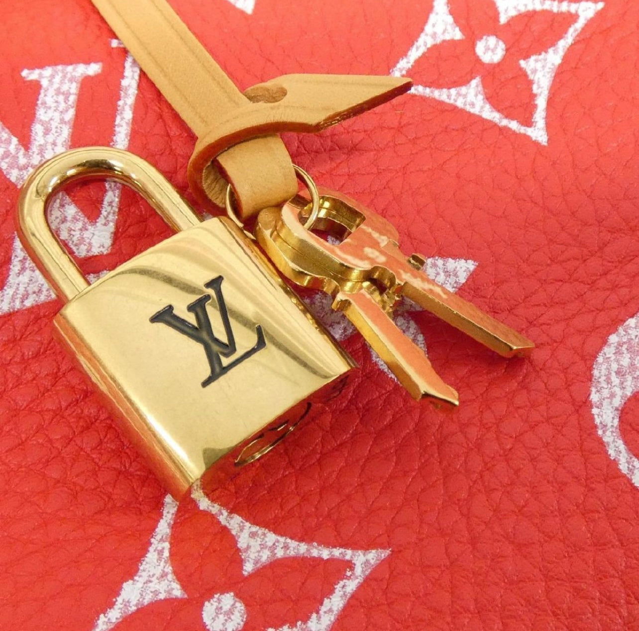 Louis Vuitton Monogram P9 Speedy Bandoulière 40 Rouge M24420 w/ Pouch | Limited Edition Matte Gold Hardware Boston Bag