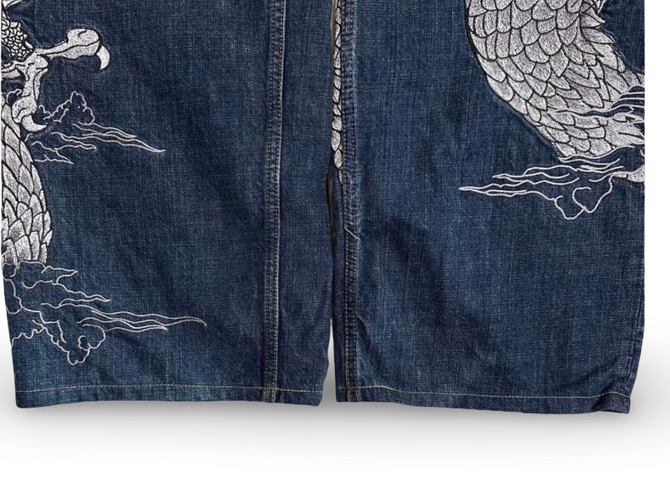 Karakuri Tamashii “Gold Dragon” Embroidered Denim – W40 (XL)