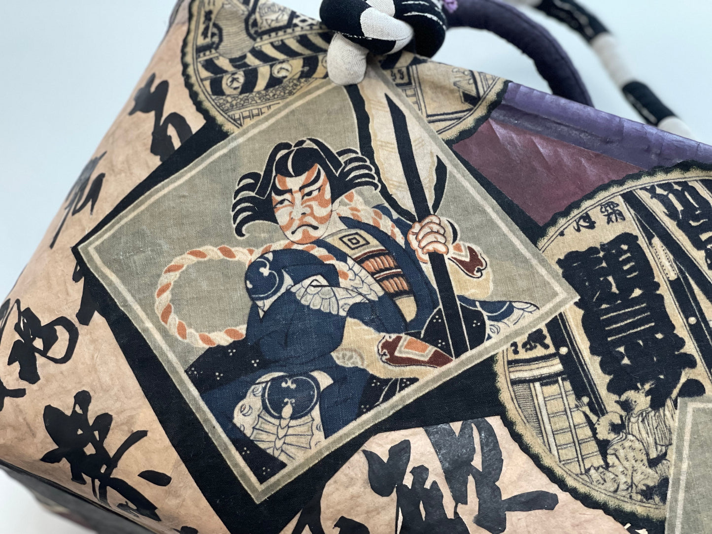 Handmade Japanese Kago Bag Ukiyoe Design