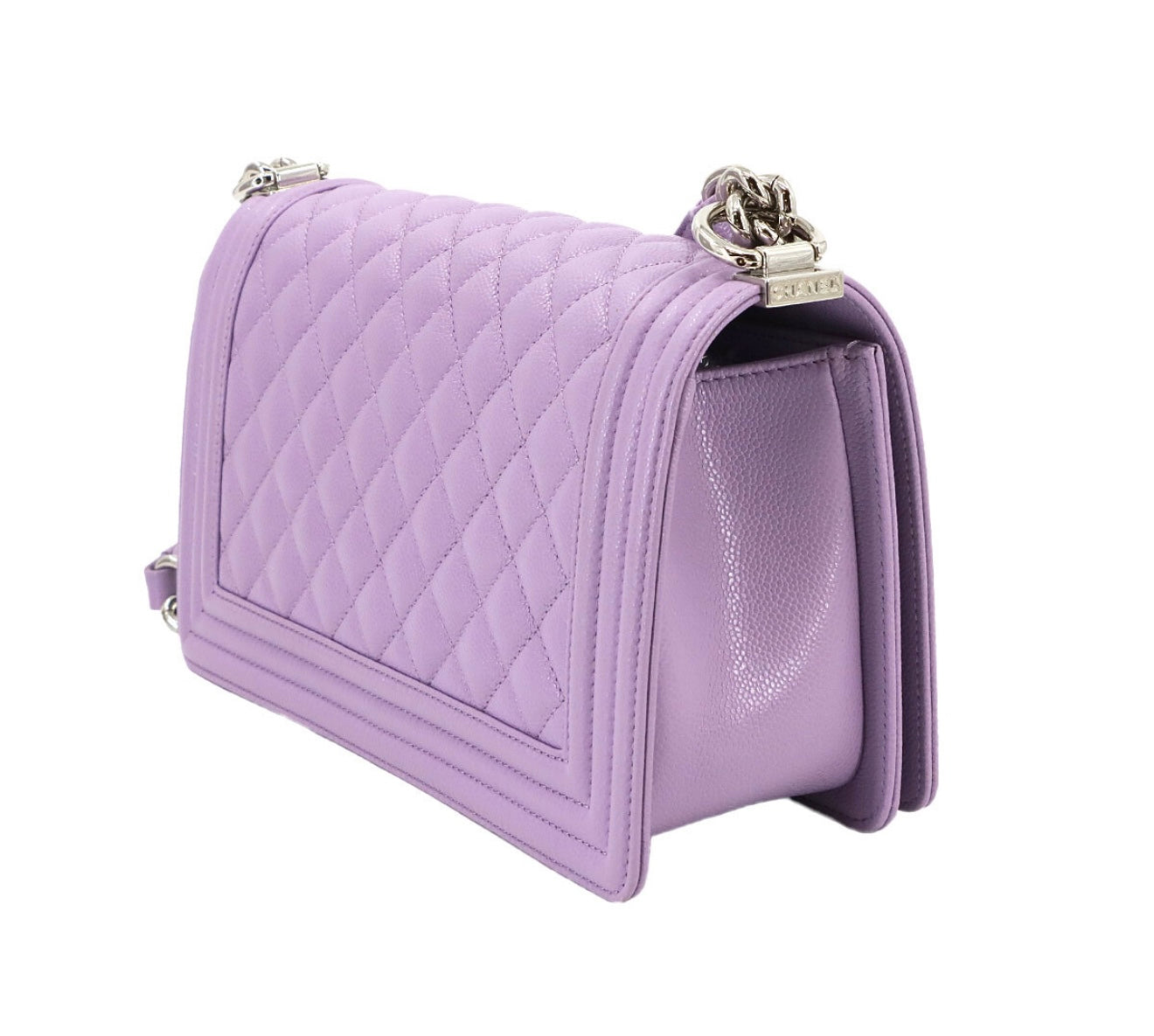 CHANEL Boy Chanel Bag Purple Caviar Skin A67086 – Silver Hardware – Rare Exhibition-Quality Shoulder Bag