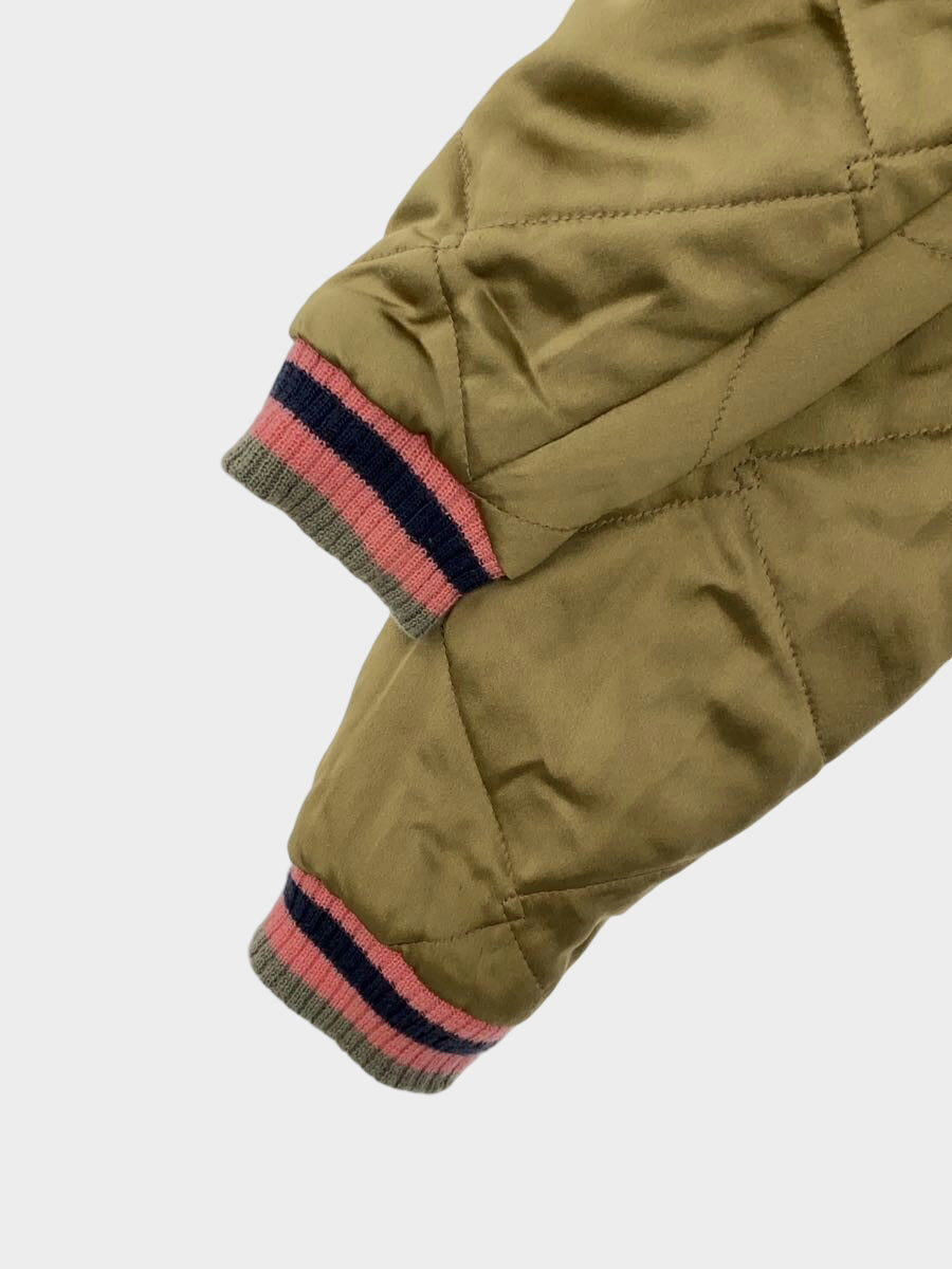 EVISU Yamane Genes Silk Sukajan Jacket Kyoto Tiger Yamane Embroidered Reversible Japanese Souvenir Jacket Gold Green Luxury Streetwear Size 40