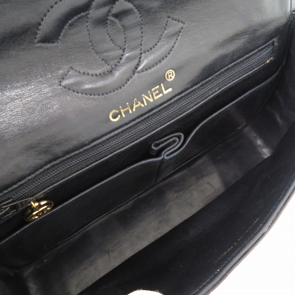 CHANEL MATELASSÉ 23 DOUBLE FLAP — CROCODILE BLACK × GOLD