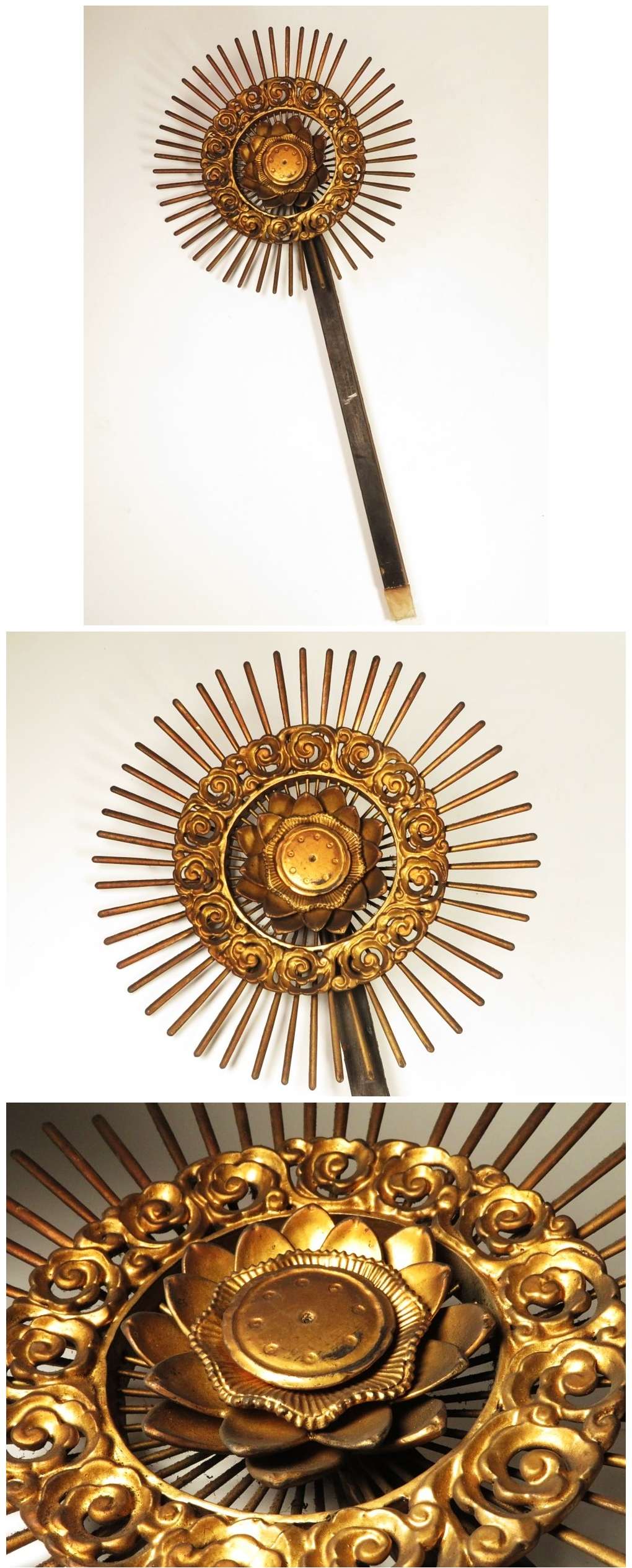 Early Edo Standing Amida Nyorai with Rock-Crystal Gyokugan Eyes — Temple-Release Giltwood Buddhist Sculpture, Museum-Grade Presence