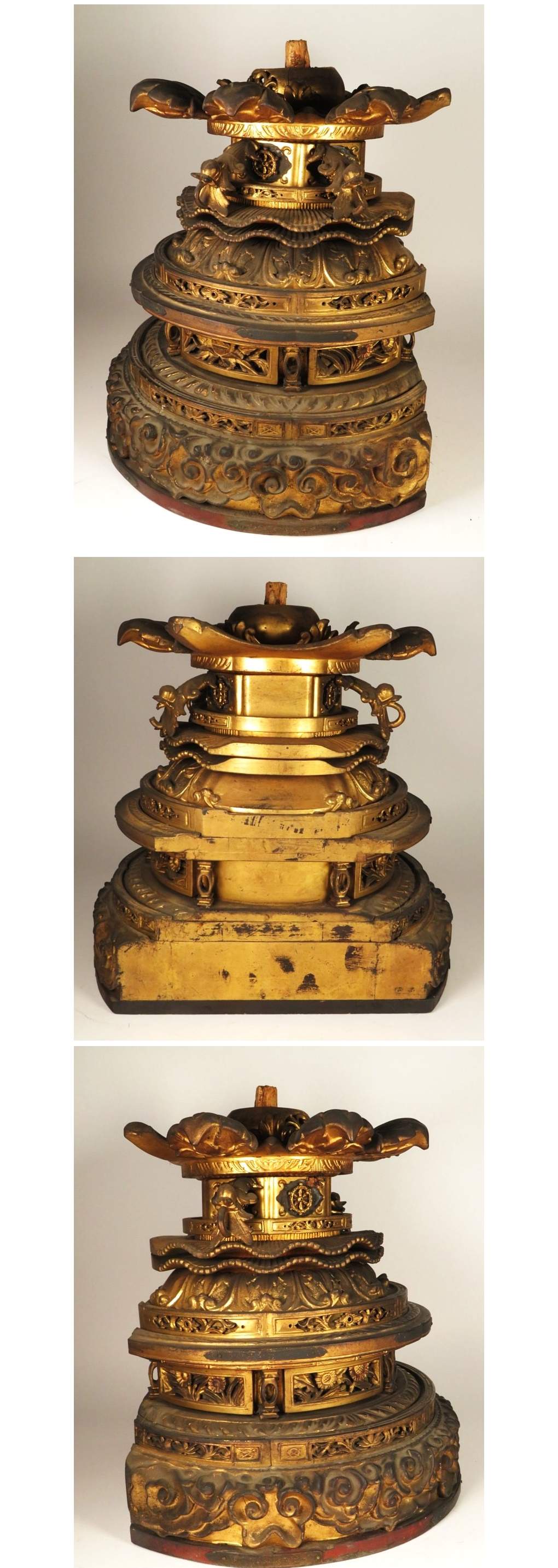 Early Edo Standing Amida Nyorai with Rock-Crystal Gyokugan Eyes — Temple-Release Giltwood Buddhist Sculpture, Museum-Grade Presence