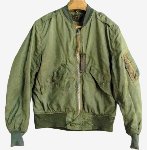 Early Type L-2 Flight Jacket 1st Pattern Two Tone Cigarette Pocket Old Crown Zip Repaired Rare Nylon Military Jacket