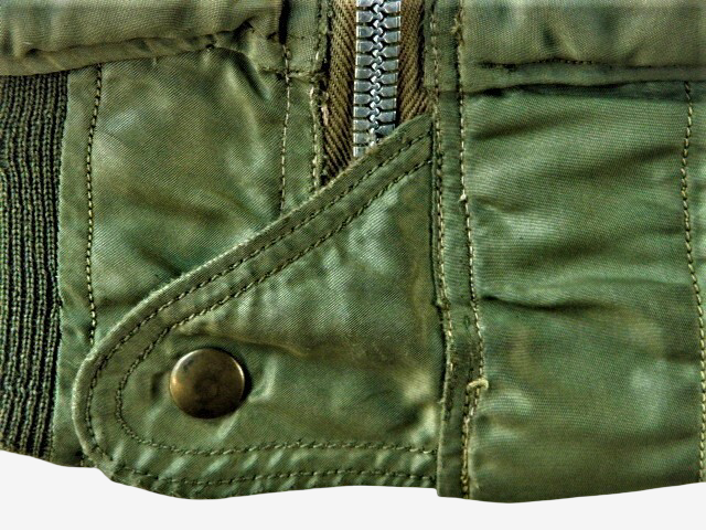 Early Type L-2 Flight Jacket 1st Pattern Two Tone Cigarette Pocket Old Crown Zip Repaired Rare Nylon Military Jacket