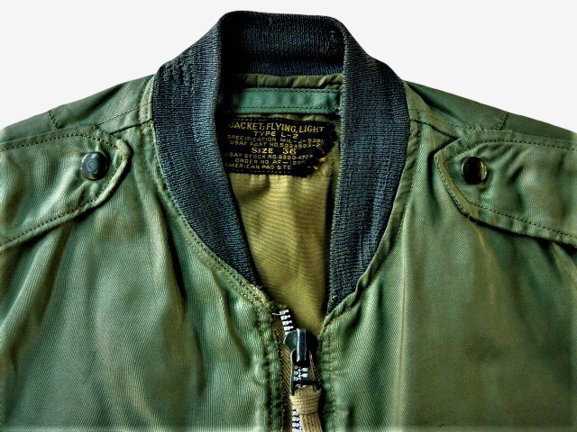 Early Type L-2 Flight Jacket 1st Pattern Two Tone Cigarette Pocket Old Crown Zip Repaired Rare Nylon Military Jacket