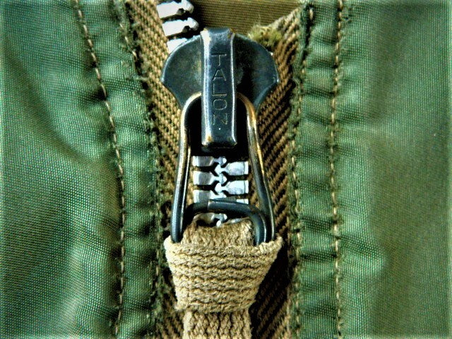 Early Type L-2 Flight Jacket 1st Pattern Two Tone Cigarette Pocket Old Crown Zip Repaired Rare Nylon Military Jacket