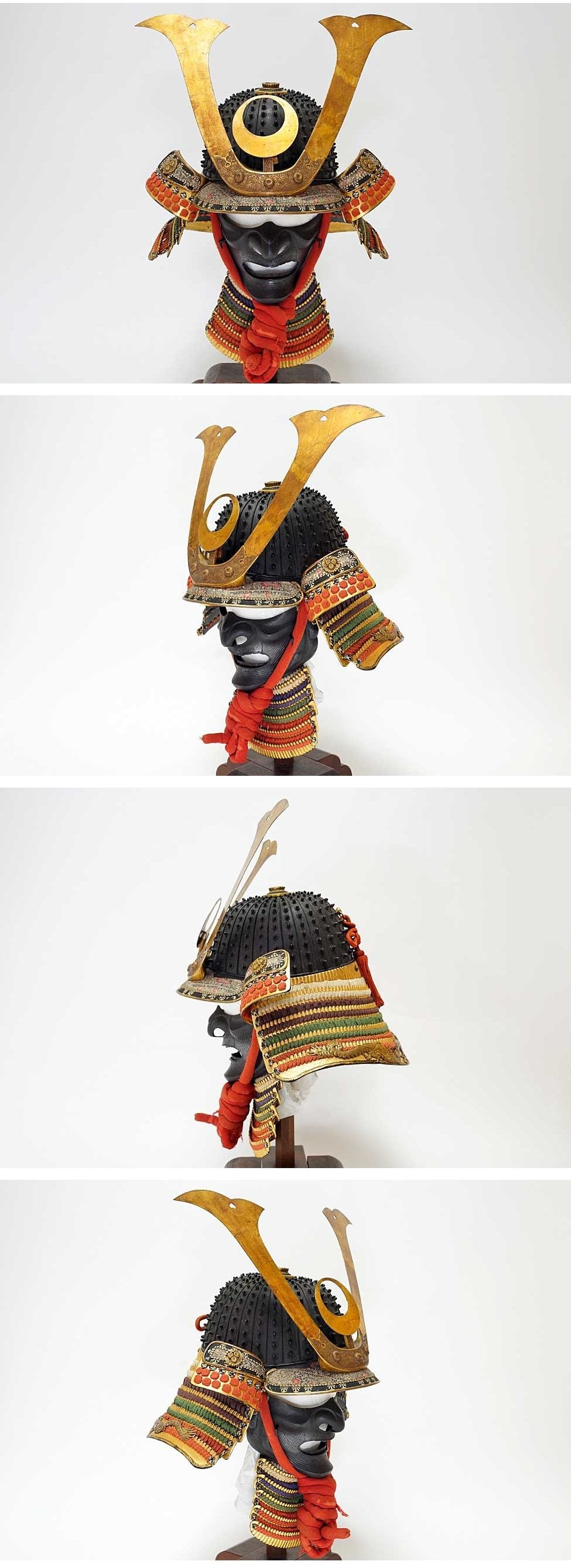 Edo-Period Nimai-Do Gusoku Armor Set | 28-Plate Hoshi Kabuto + Full Crescent Maedate | Black Lacquer + Dragon Fittings | Karabitsu Included