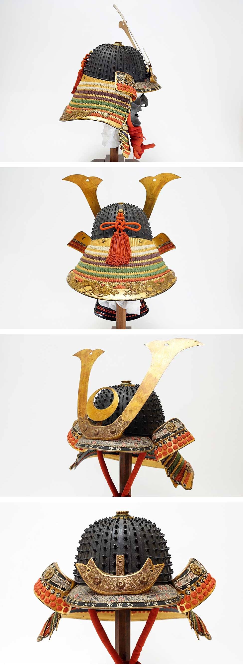 Edo-Period Nimai-Do Gusoku Armor Set | 28-Plate Hoshi Kabuto + Full Crescent Maedate | Black Lacquer + Dragon Fittings | Karabitsu Included