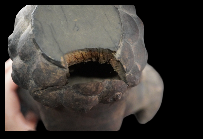 Edo-Period Wooden Fudo Myoo (Gyokugan / Glass Eyes) — Standing Esoteric Guardian Deity Sculpture