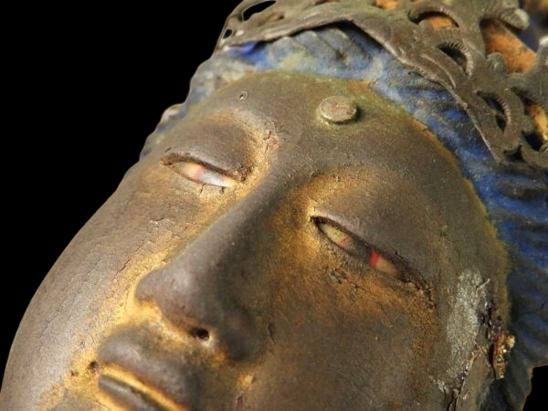 Edo-Period Zushi Amida Nyorai — Large Gilt Wooden Standing Buddha with Shrine Cabinet (81.5 cm)