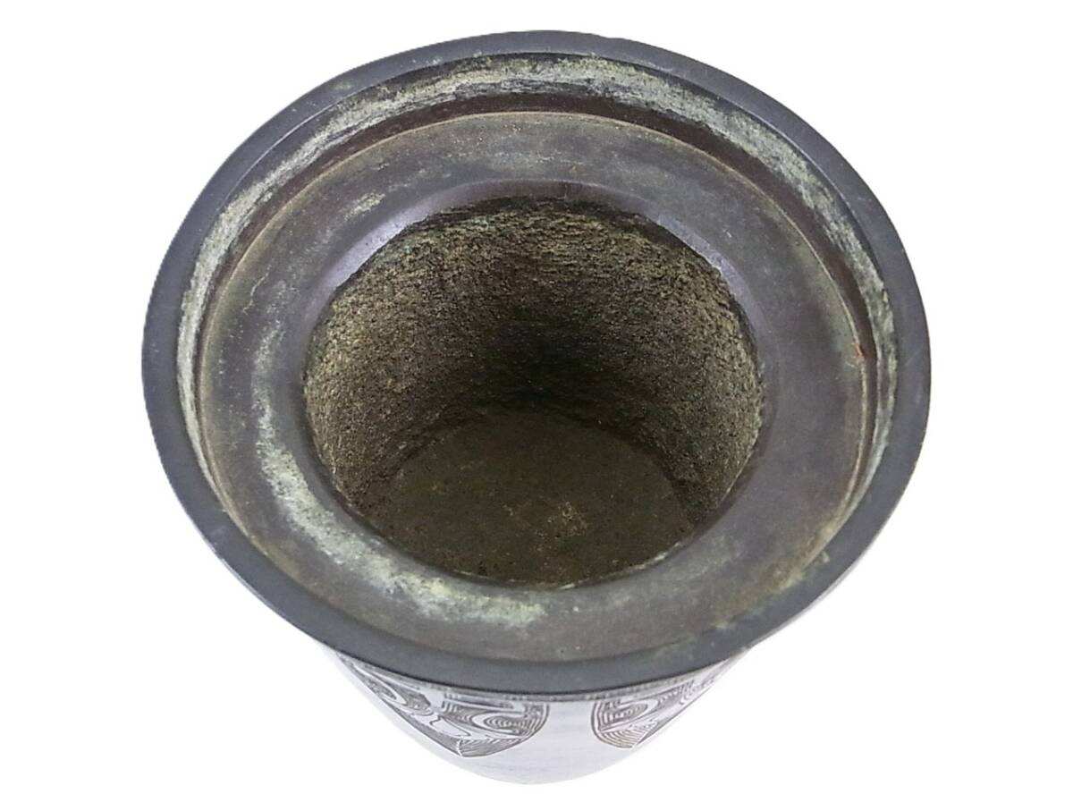 Edo Period Bronze Dragon-Wrapped Tripod Vessel | Ritual Incense Burner Censer | Japanese Antique Metalwork