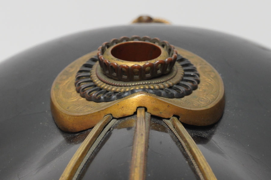 Edo Period Iron-Lacquered Samurai Kabuto with Gakuto Crest | Butterfly Mon | Japanese Armor Helmet