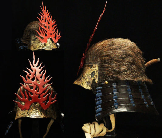 Edo Period Kawari Kabuto with Flaming Crest | Rare Daimyō-Style Samurai Helmet Art | Museum-Grade Japanese Armor