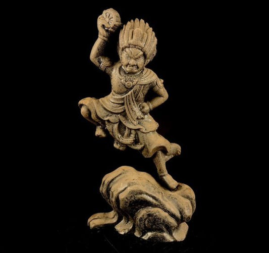 Zaō Gongen Stone Guardian Deity | Edo Period Shugendō Mountain Icon | Wrathful Gongen Sculpture