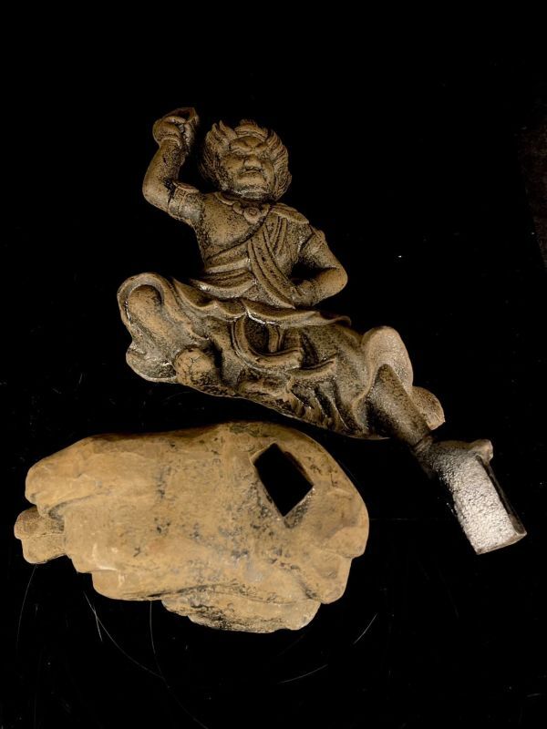 Zaō Gongen Stone Guardian Deity | Edo Period Shugendō Mountain Icon | Wrathful Gongen Sculpture