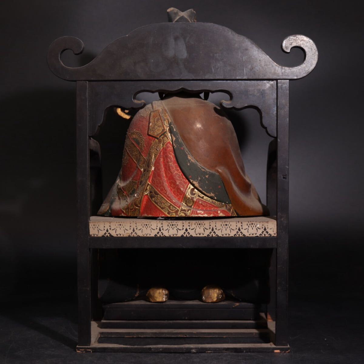 Edo Period Wooden Portrait of Tenkai Sojo Buddhist Monk Priest Statue Sculpture