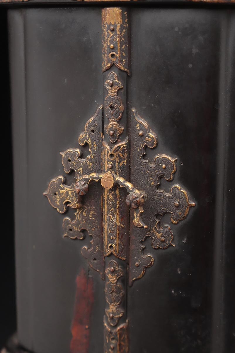 Edo Period Monju Bosatsu Zushi with Lion Mount | Wooden Buddhist Shrine Cabinet | Japanese Sacred Sculpture