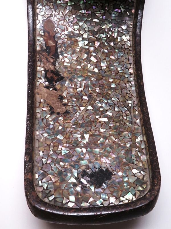 Edo Period Samurai Abumi Stirrup Pair | Gold & Silver Nunome-Zogan Inlay | Ceremonial Japanese Horse Gear