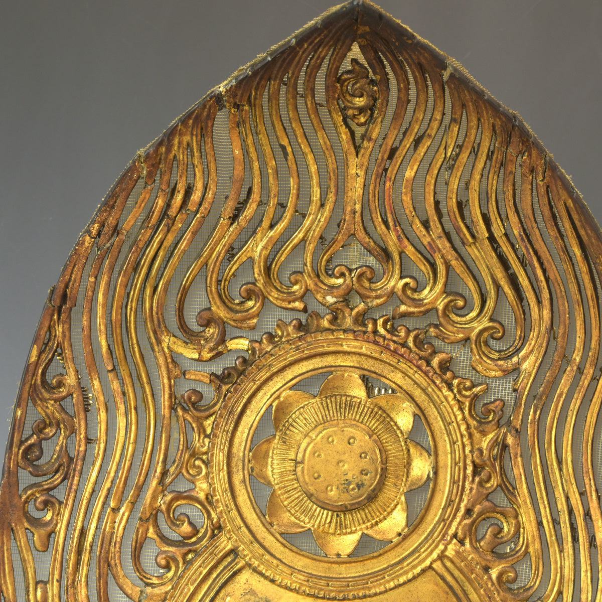 Edo Seated Amida Nyorai with Gyokugan Eyes (47 cm) — Radiant Halo Icon, Temple-Grade Presence