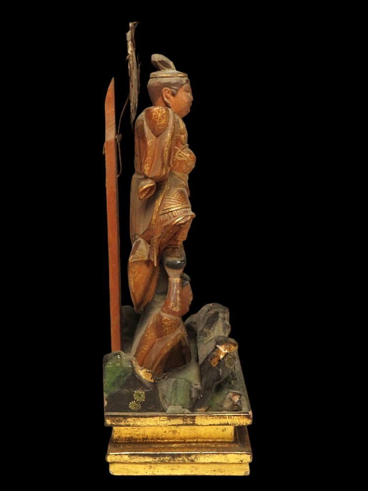 Edo–Meiji Portable Zushi Shrine — Bishamonten Guardian Deity (Vaiśravaṇa)