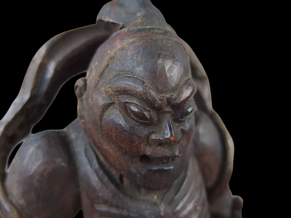 Edo‑Period Wooden Niō Guardians (Agyō & Ungyō) — Paired Temple Protectors, Dynamic Carving, Late Edo–Meiji Transition