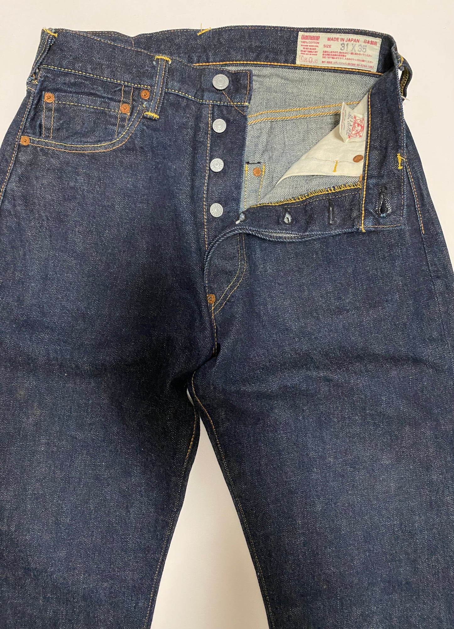 Vintage Evisu No.2 Selvedge Jeans Big RED Painted Seagull | Made in Japan Raw Denim | W31 × L35 Heritage Denim