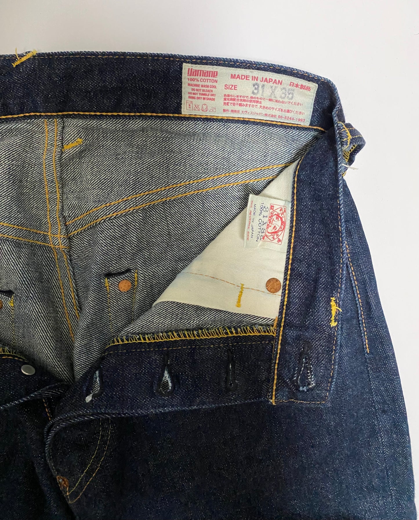 Vintage Evisu No.2 Selvedge Jeans Big RED Painted Seagull | Made in Japan Raw Denim | W31 × L35 Heritage Denim