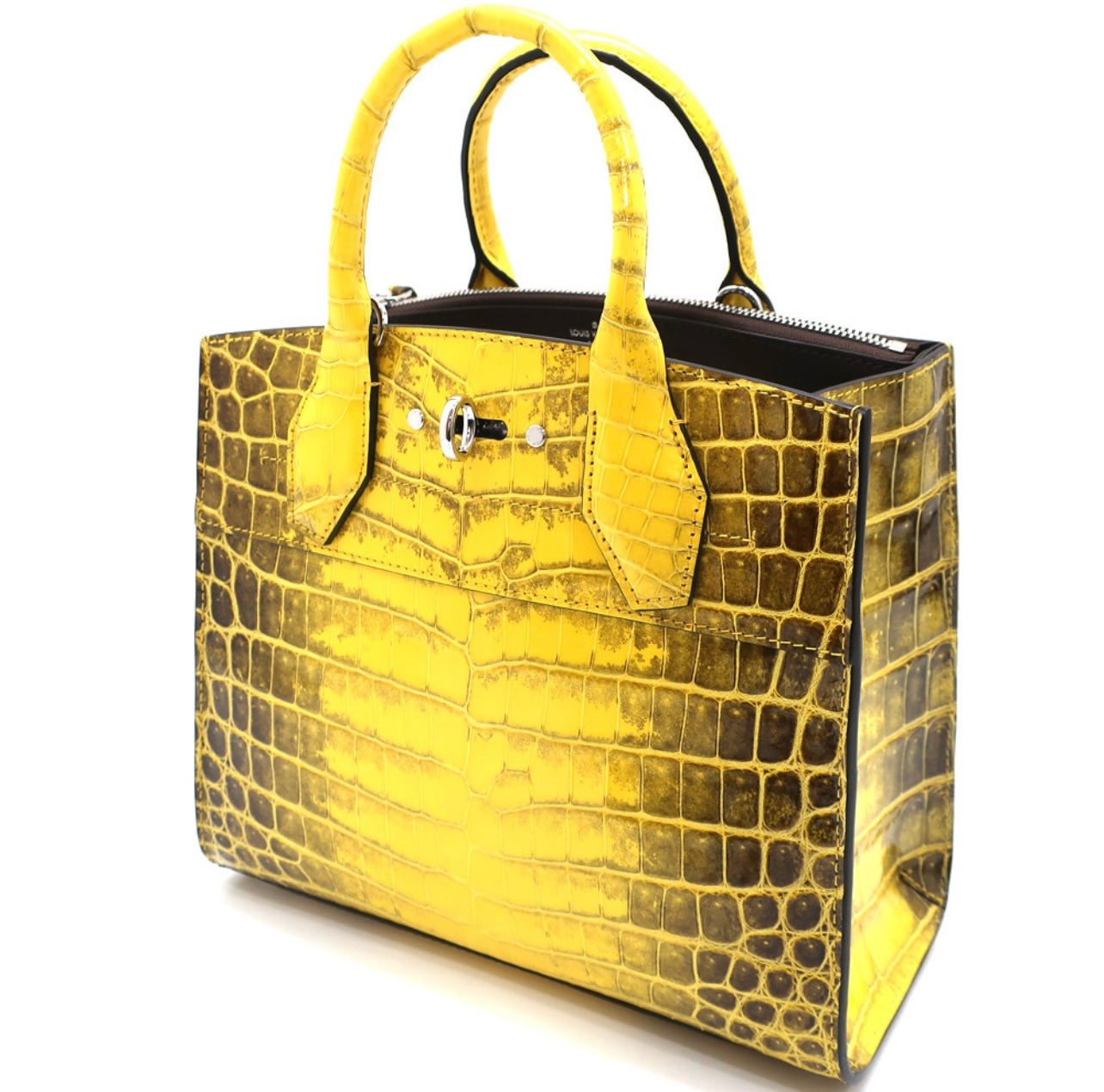 Louis Vuitton City Steamer N94977 Jaune Sahara Exotic Crocodile Leather Bag Yellow Croco Handbag Shoulder Strap VIP Edition Full Set Luxury