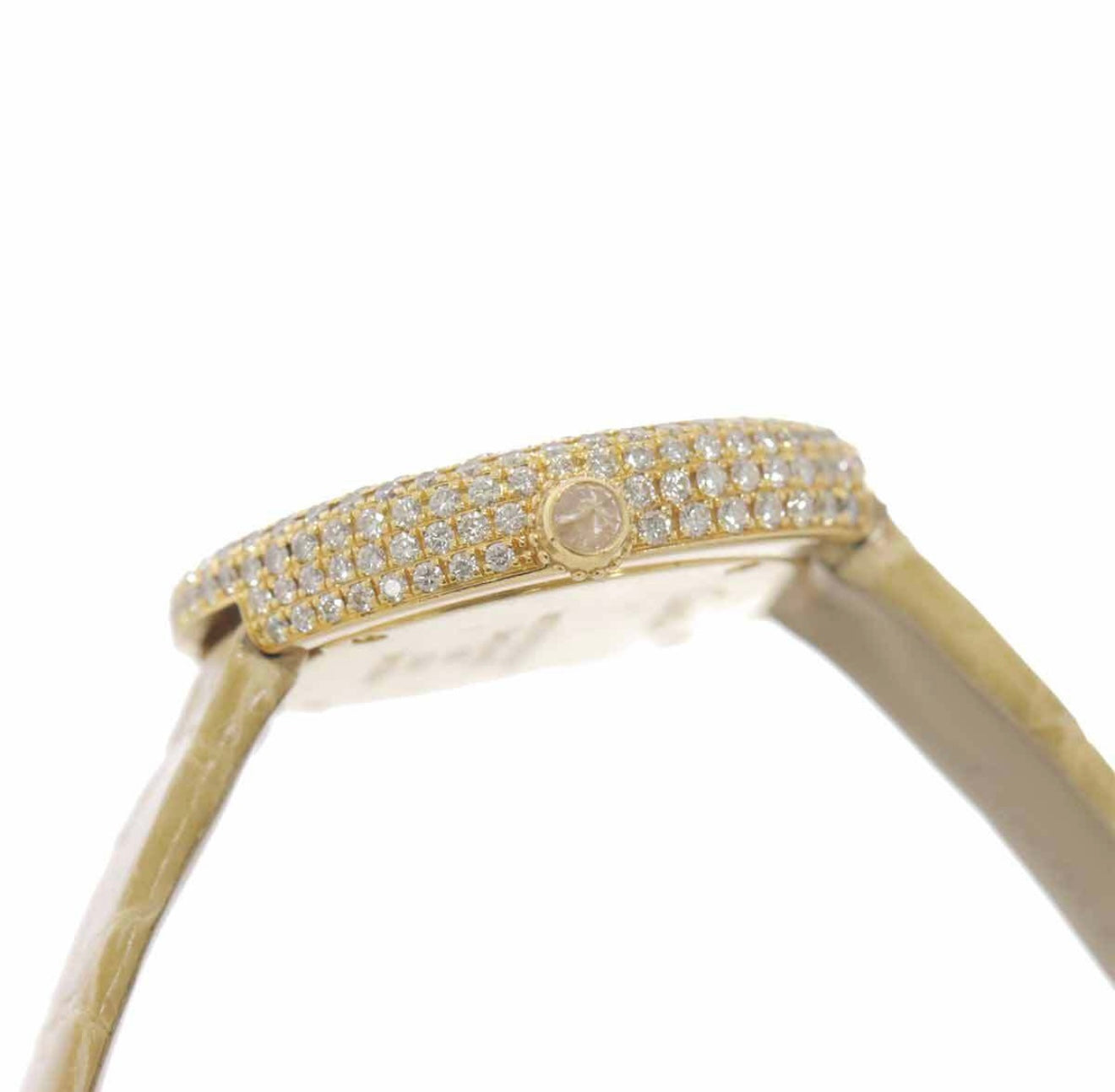 Cartier Panthère 1925 K18YG Diamond Ladies Watch WF317551 – Ivory Crocodile Strap, Full Pavé Panther Motif, Luxury Collector’s Piece