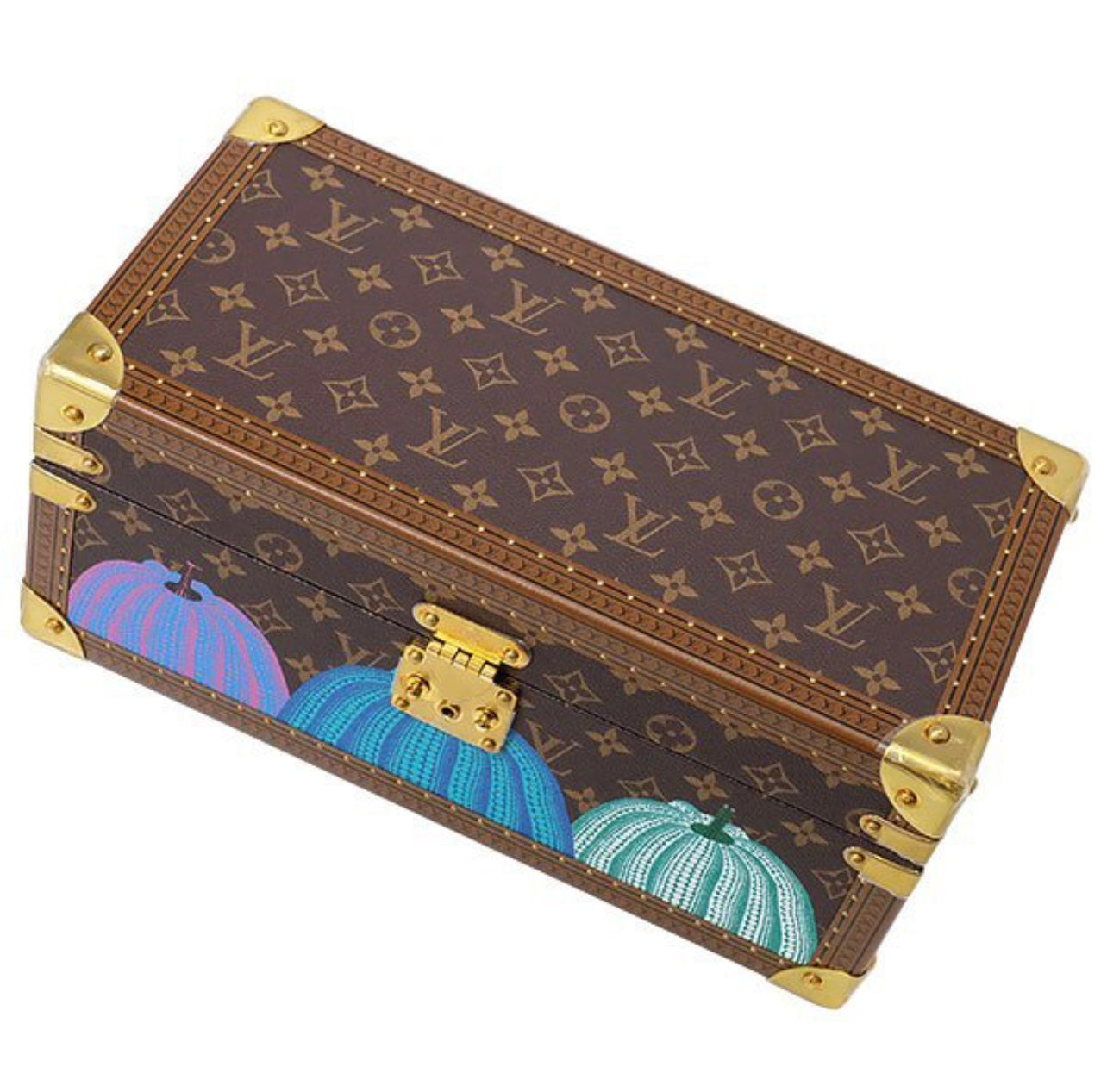 Louis Vuitton × Yayoi Kusama Coffret Accessoires Trunk M10124 Turquoise Pumpkins Limited Edition Monogram Art Collector Case