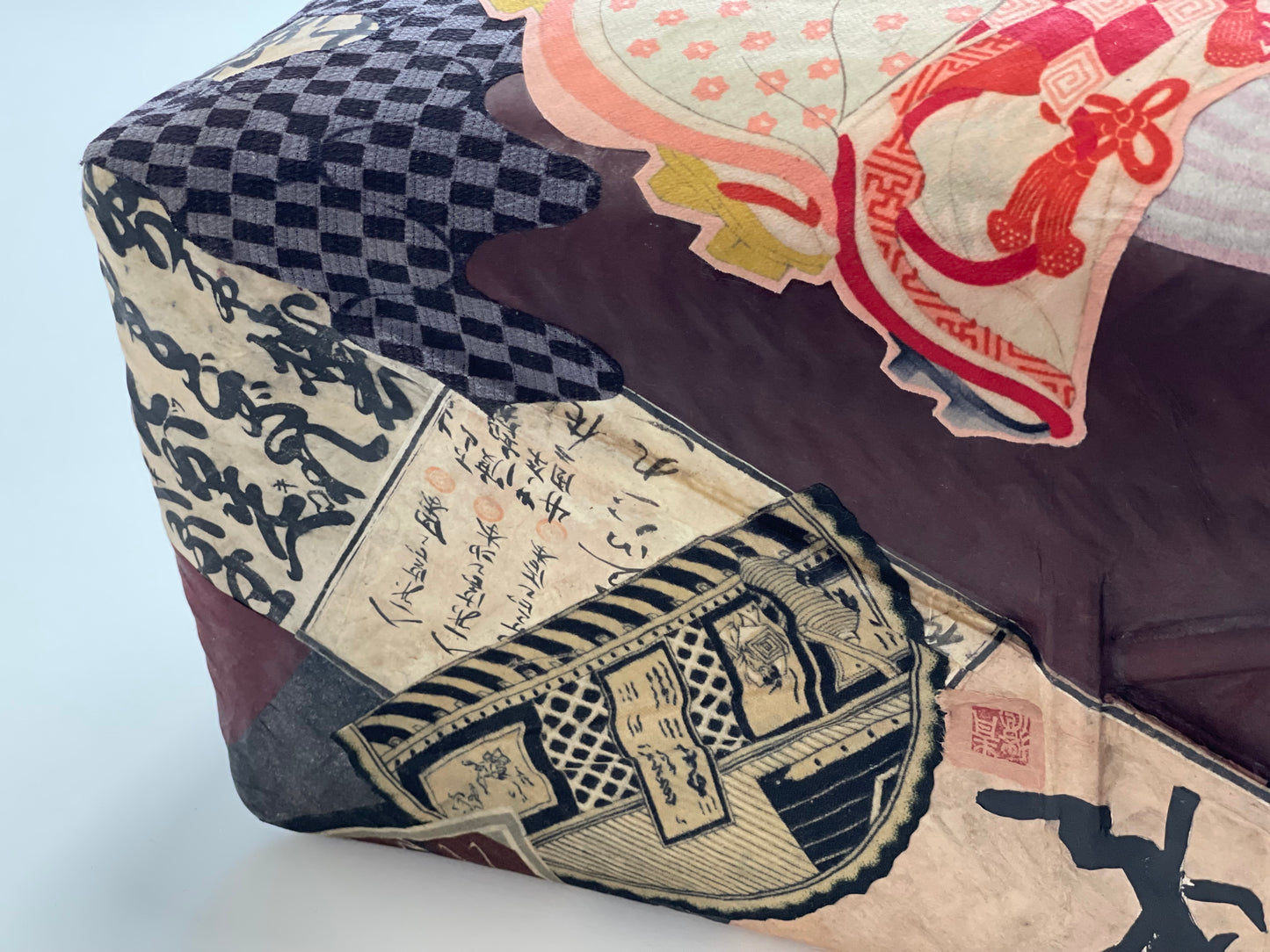 Handmade Japanese Kago Bag Ukiyoe Design