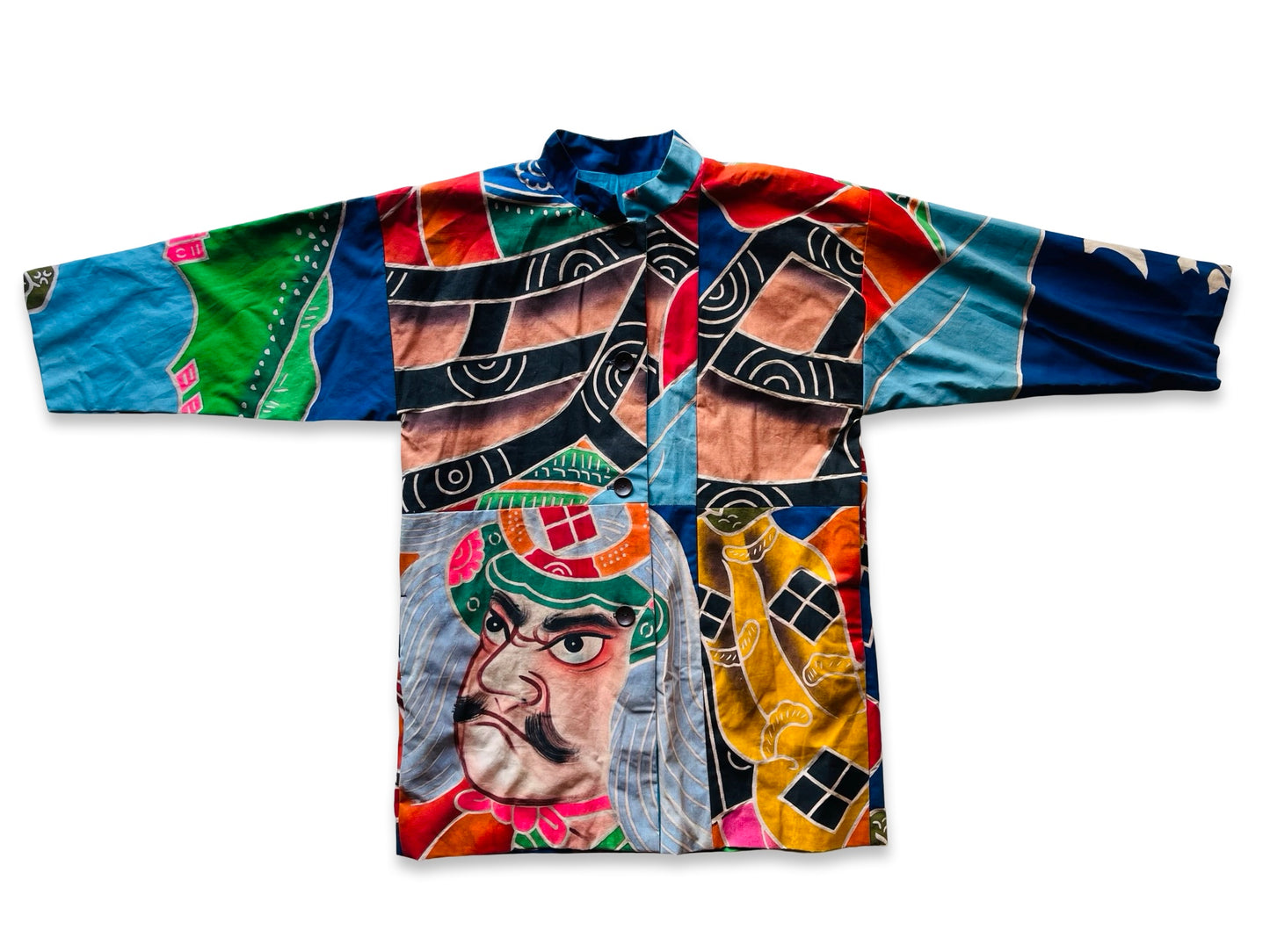 Handmade Japanese Tairyobata Remake Happi Jacket Warrior Horse Nebuta Style Festival Coat Wearable Art One of a Kind