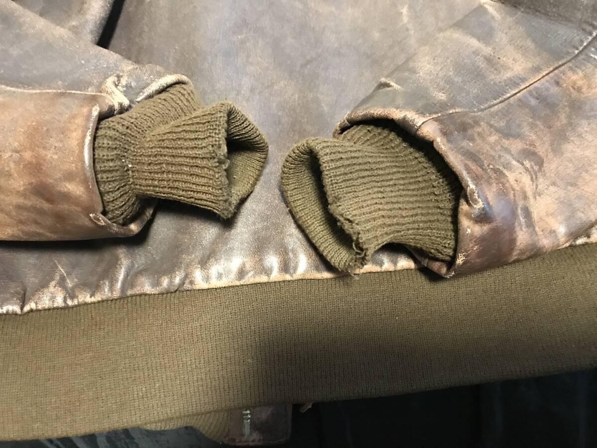 Flowers McColgan A-2 Flight Jacket Size 40 USA Made Leather Blood Chit Flying Tigers TALON Vintage Repro