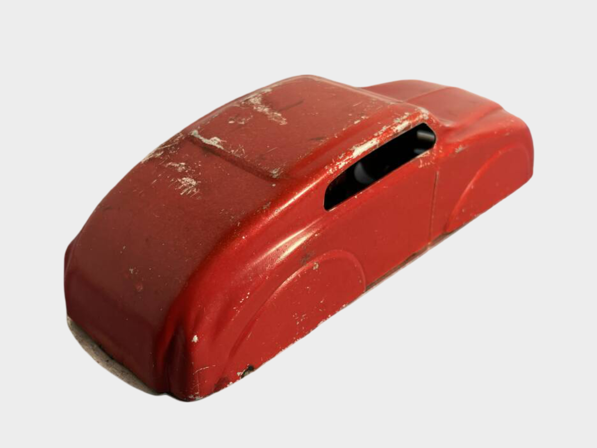Unidentified French Tin Streamlined Model Car (Poss. SUPER-SPIRO) Pre-War / Early Post-War, Red Coachwork