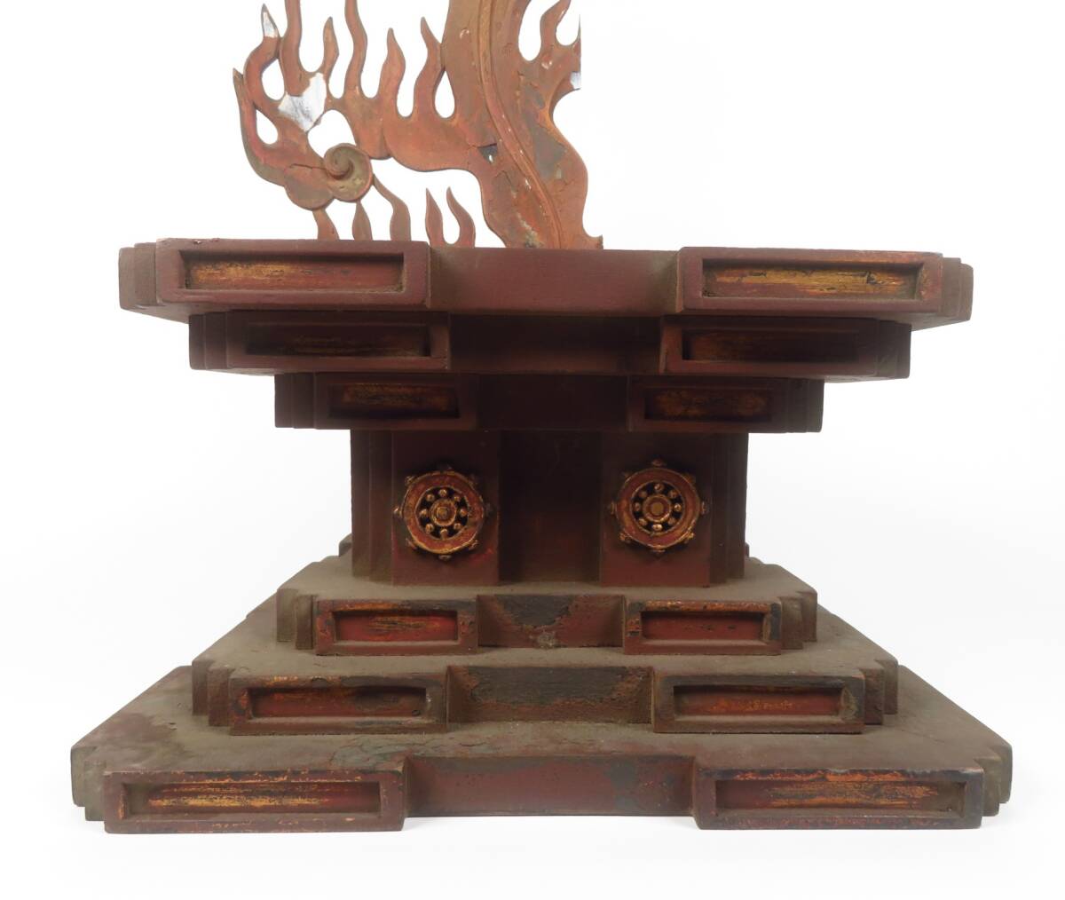 Fudō Myōō Polychrome Wooden Statue | Guardian Wisdom King Acala | Kyushu Temple Provenance | 64.5 cm