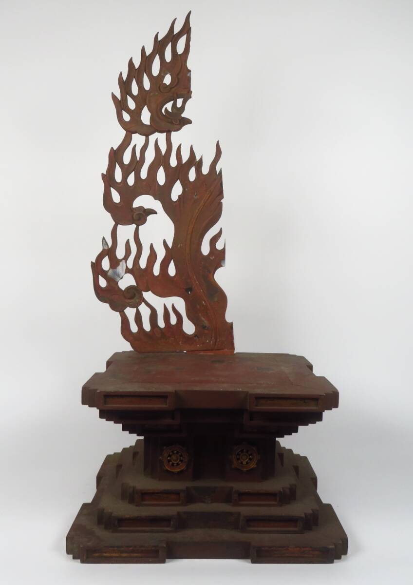 Fudō Myōō Polychrome Wooden Statue | Guardian Wisdom King Acala | Kyushu Temple Provenance | 64.5 cm